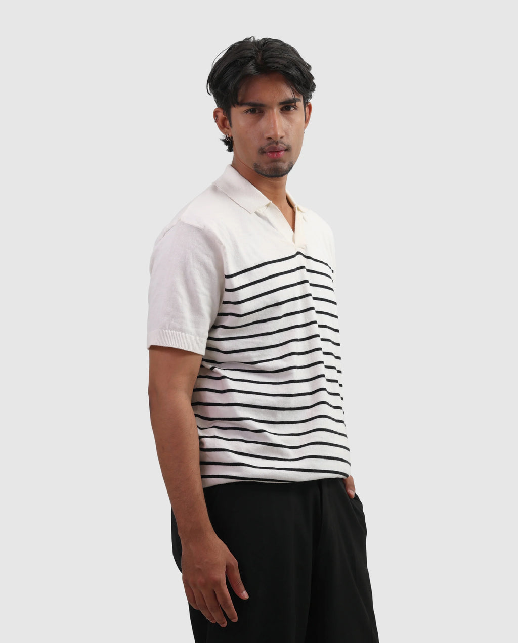 ZARA Knit High Quality Polo - Stripe | Premium Export Quality
