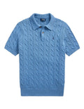 Ralph Lauren Cable Knit Polo - Light Blue