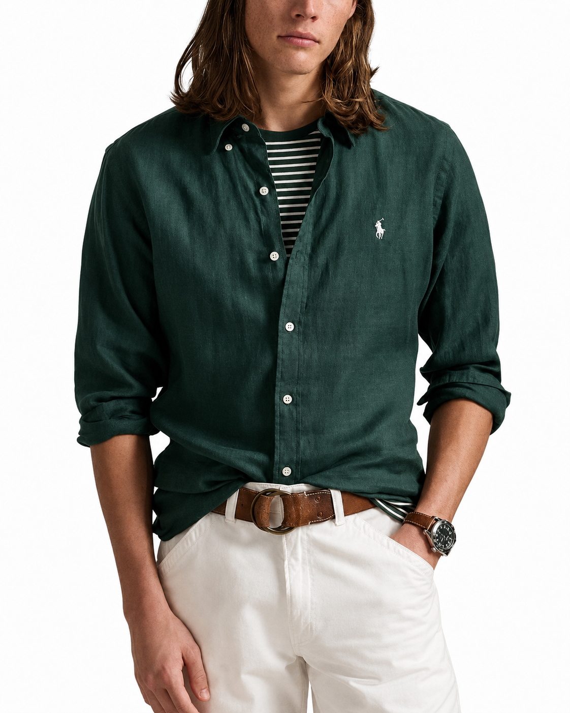 Ralph Lauren Oxford Shirt – Olive Green | Premium Export Quality
