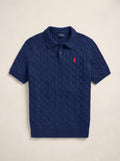 Ralph Lauren Cable Knit Polo Shirt – Navy Blue | Premium Export Quality