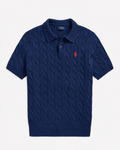 Ralph Lauren Cable Knit Polo - Navy Blue