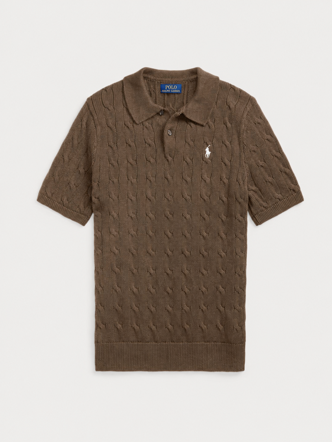 Ralph Lauren Cable Knit Polo - Brown
