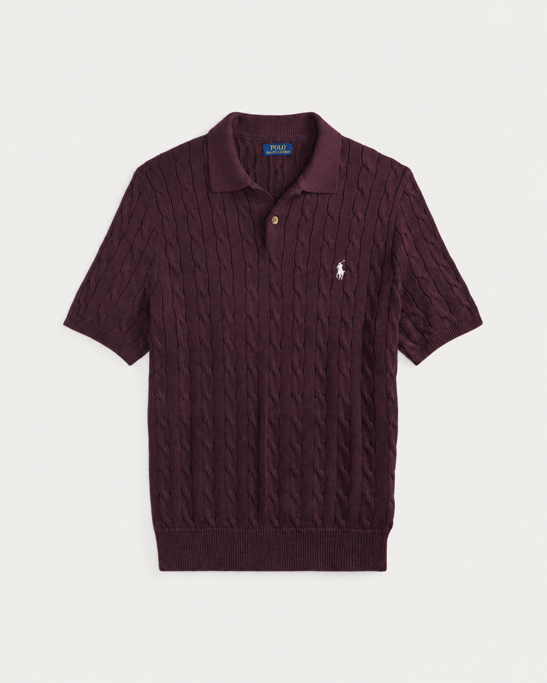 Ralph Lauren Cable Knit Polo - Maroon