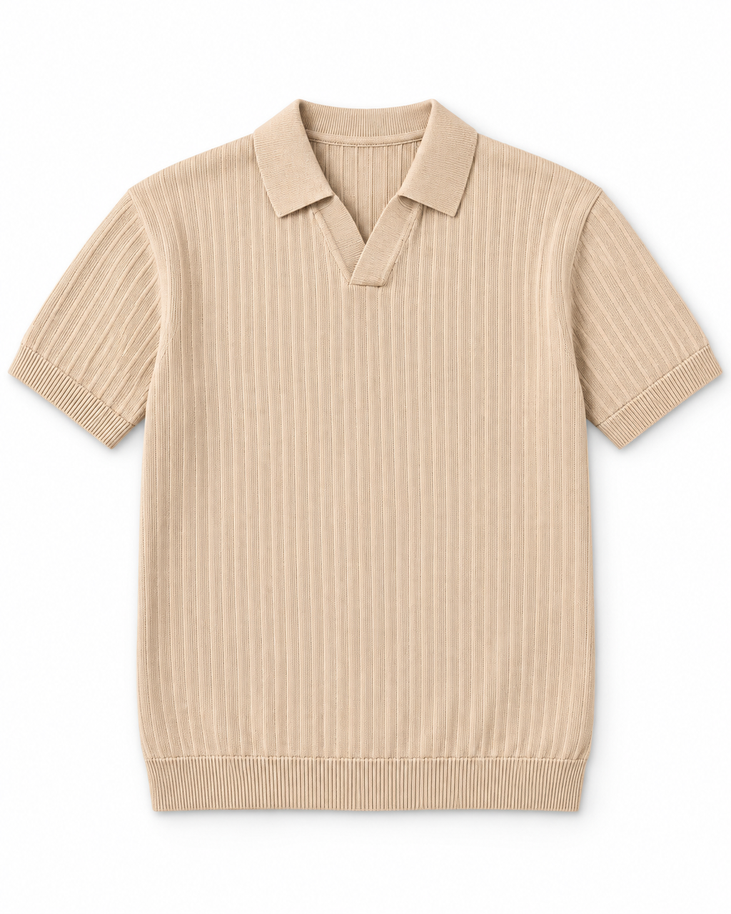 ZARA Knit High Quality Polo - Beige | Premium Export Quality