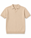 ZARA Knit High Quality Polo - Beige | Premium Export Quality