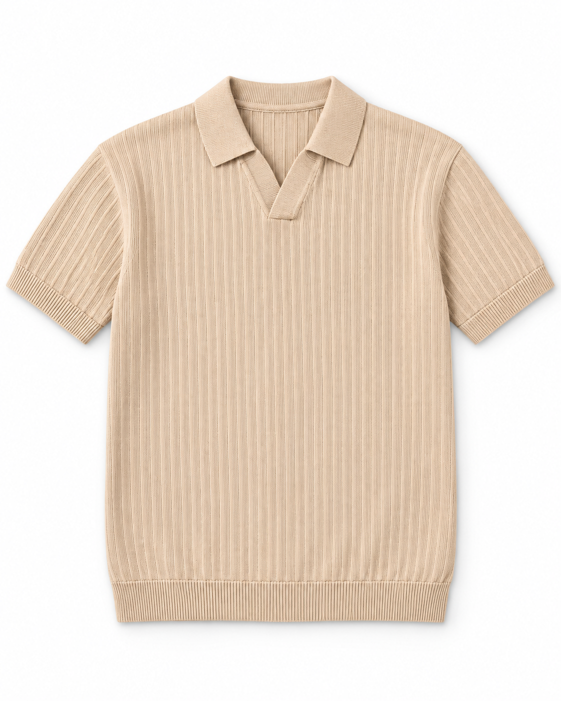 ZARA Knit High Quality Polo - Beige | Premium Export Quality