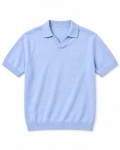 ZARA Knit High Quality Polo - Light Blue | Premium Export Quality