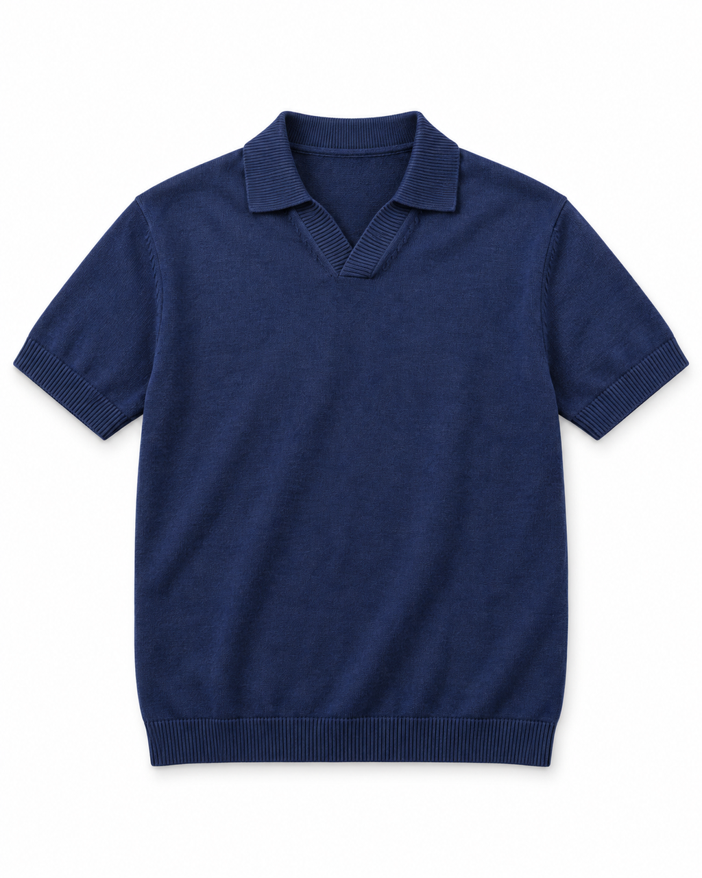 ZARA Knit High Quality Polo - Navy | Premium Export Quality