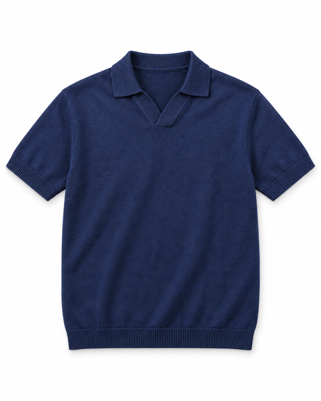 ZARA Knit High Quality Polo - Navy | Premium Export Quality