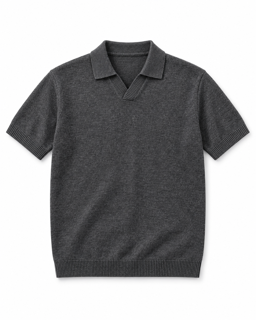 ZARA Knit High Quality Polo - Grey | Premium Export Quality