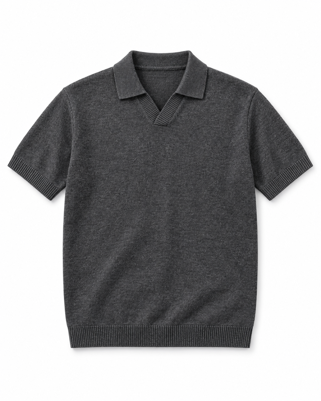 ZARA Knit High Quality Polo - Grey | Premium Export Quality