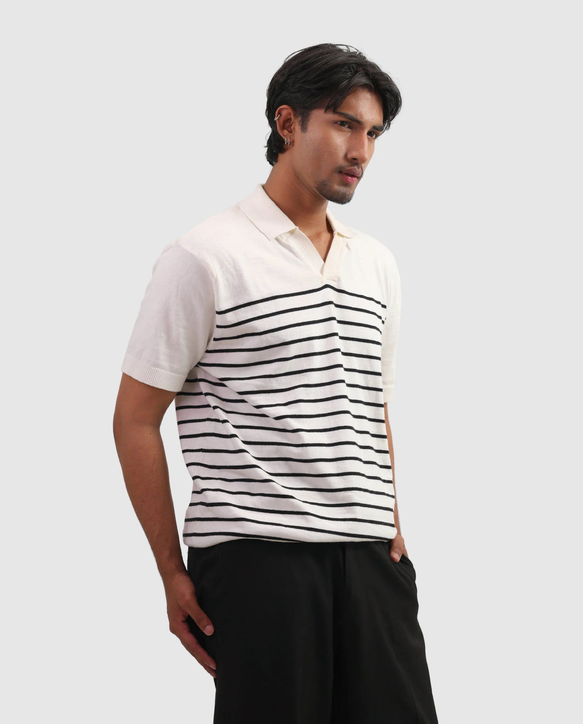 ZARA Knit High Quality Polo - Stripe | Premium Export Quality