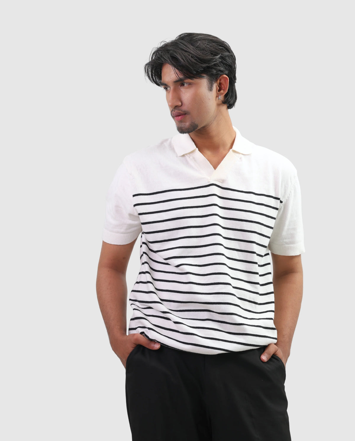 ZARA Knit High Quality Polo - Stripe | Premium Export Quality