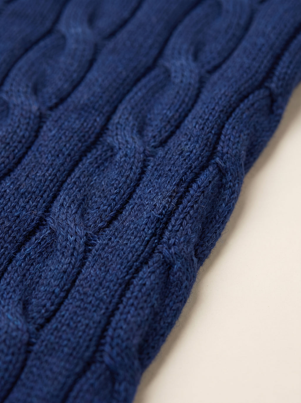 Ralph Lauren Cable Knit Polo Shirt – Navy Blue | Premium Export Quality