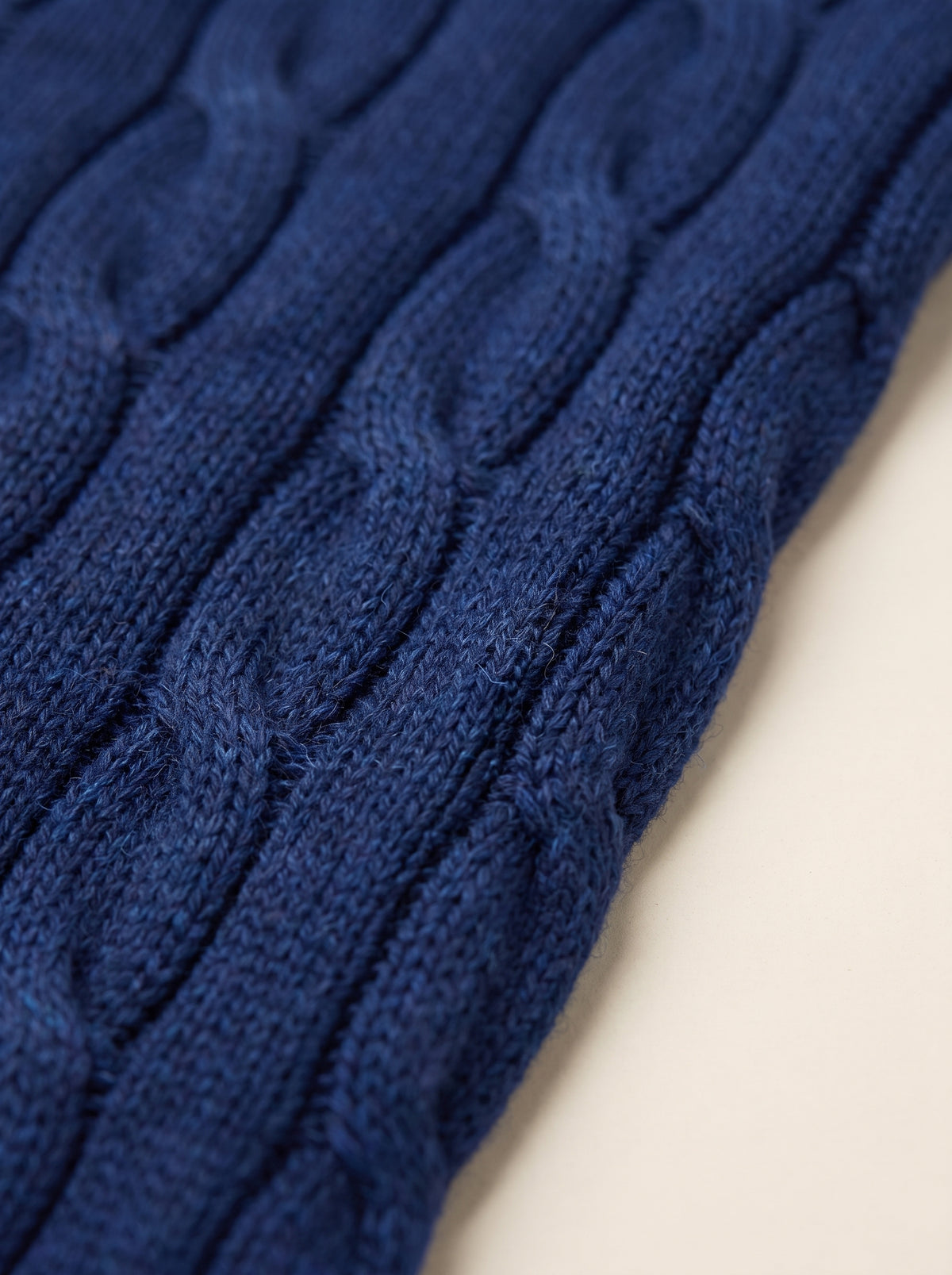 Ralph Lauren Cable Knit Polo Shirt – Navy Blue | Premium Export Quality