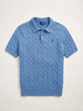 Ralph Lauren Cable Knit Polo Shirt – Light Blue | Premium Export Quality