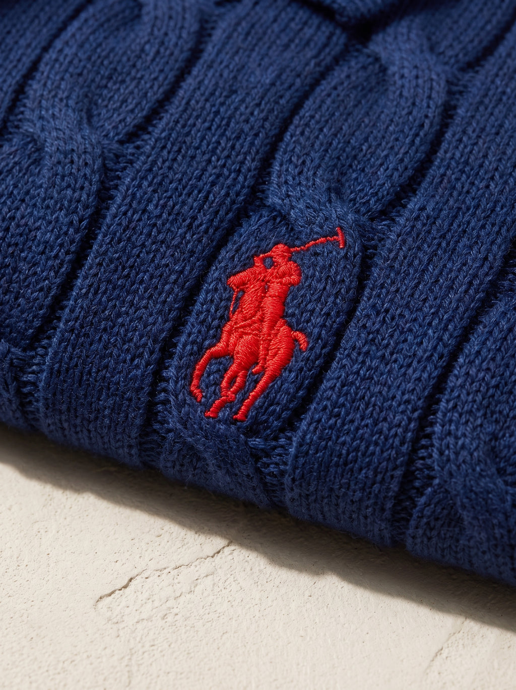 Ralph Lauren Cable Knit Polo Shirt – Navy Blue | Premium Export Quality