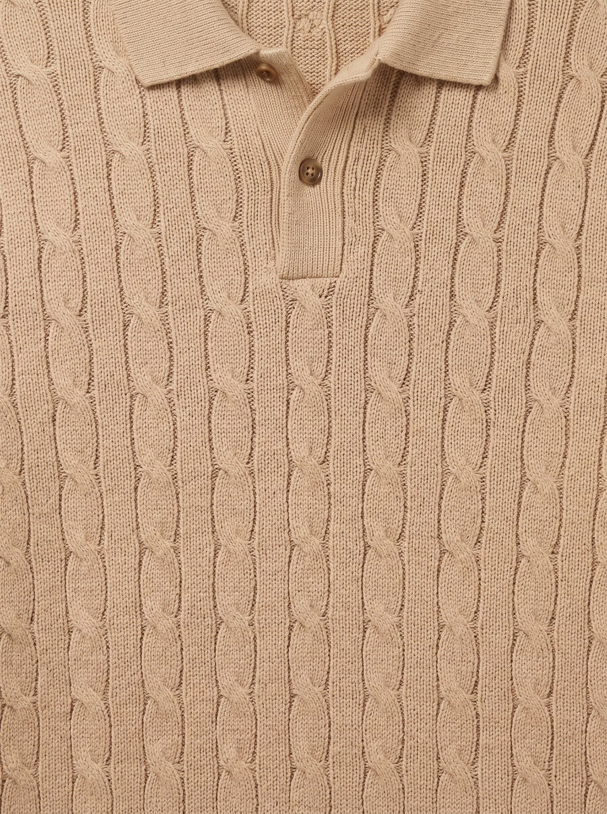 Ralph Lauren Cable Knit Polo Shirt – Beige| Premium Export Quality