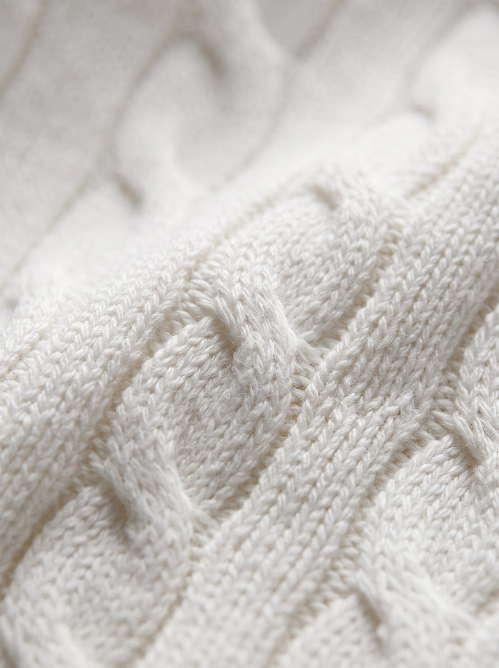 Ralph Lauren Cable Knit Polo Shirt – Off White | Premium Export Quality