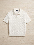 Ralph Lauren Cable Knit Polo Shirt – Off White | Premium Export Quality
