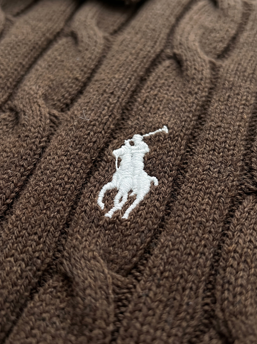 Ralph Lauren Cable Knit Polo Shirt – Brown | Premium Export Quality