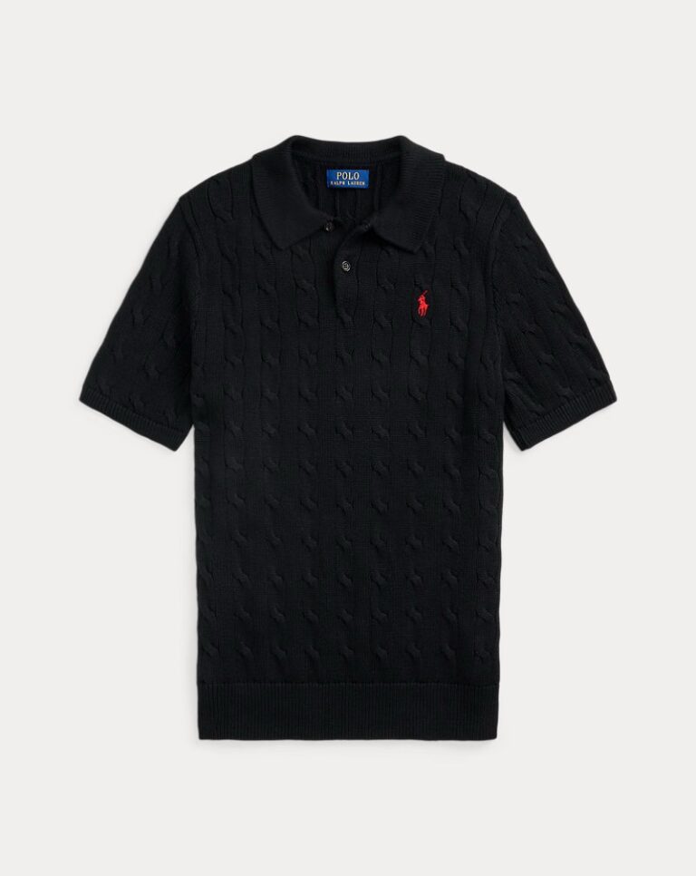 Ralph Lauren Cable Knit Polo - Black