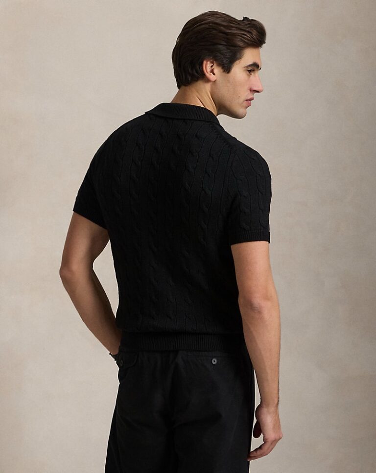 Ralph Lauren Cable Knit Polo - Black