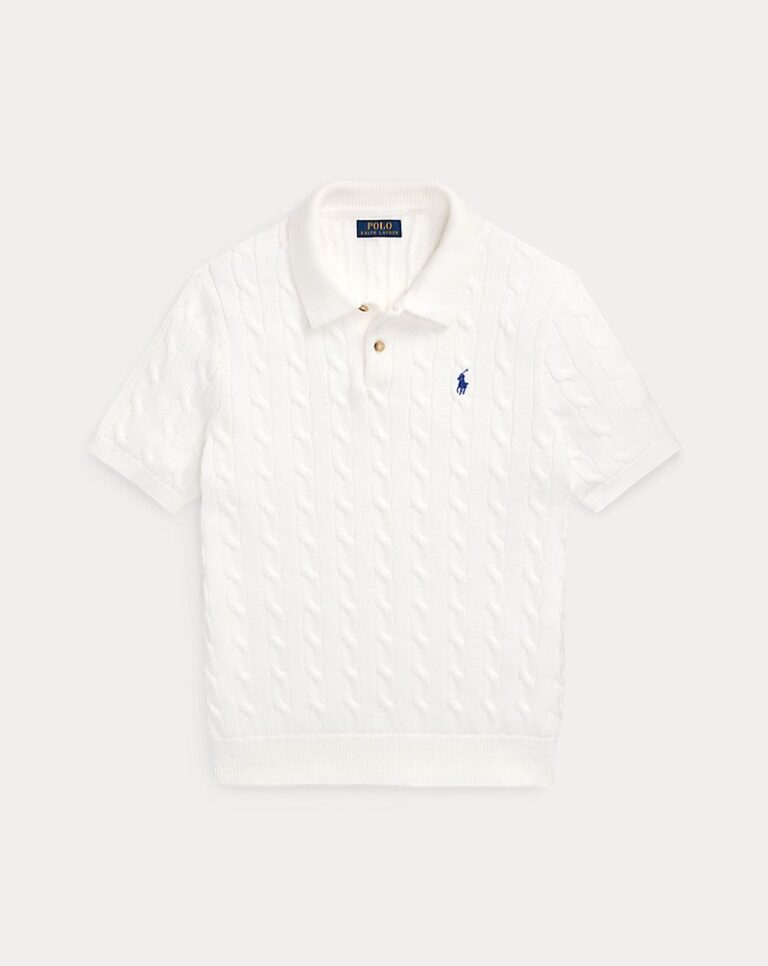 Ralph Lauren Cable Knit Polo - Offwhite