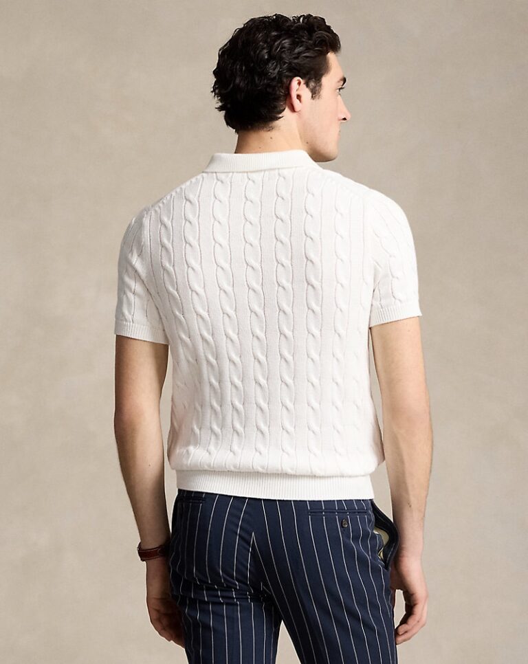 Ralph Lauren Cable Knit Polo - Offwhite