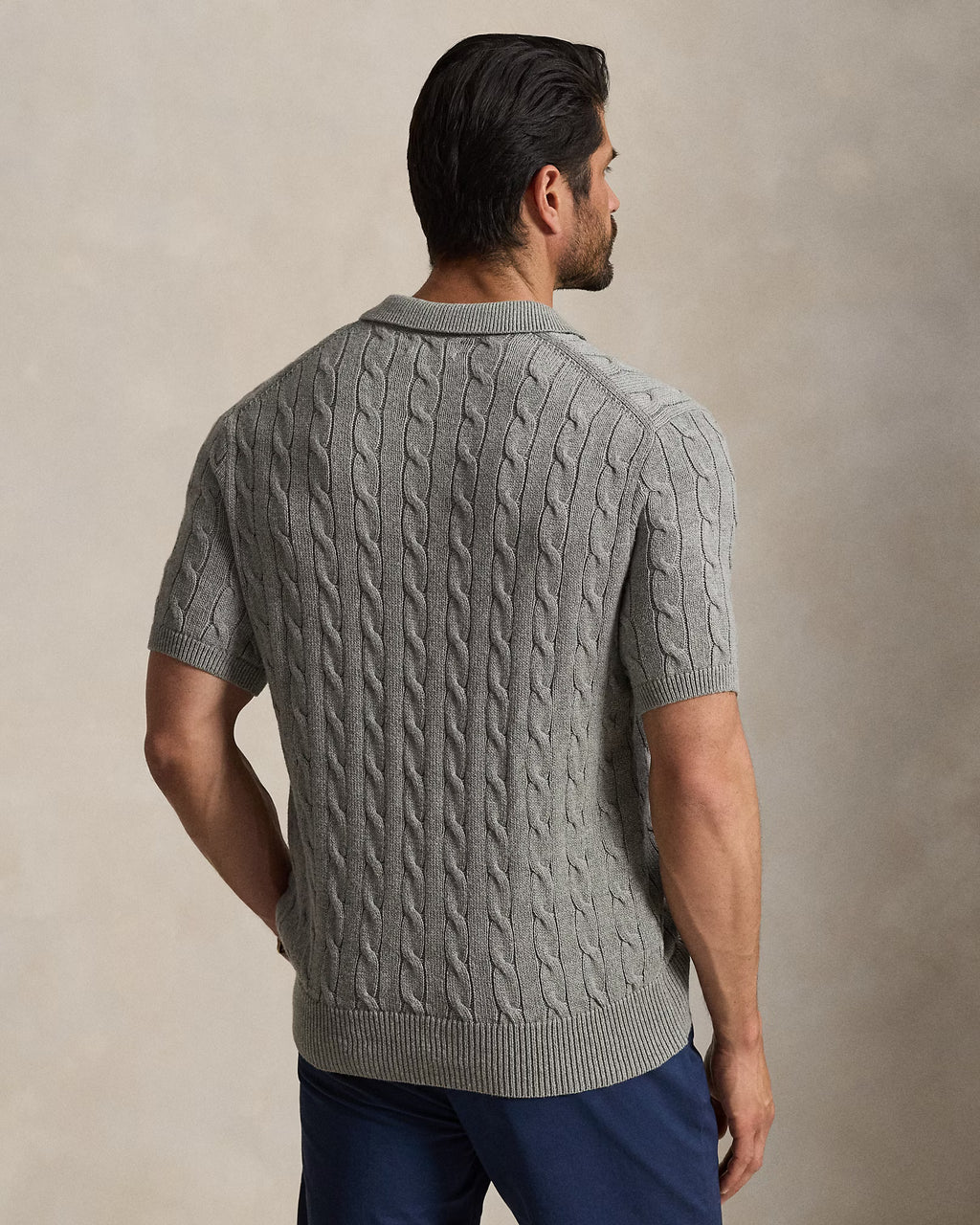 Ralph Lauren Cable Knit Polo - Grey