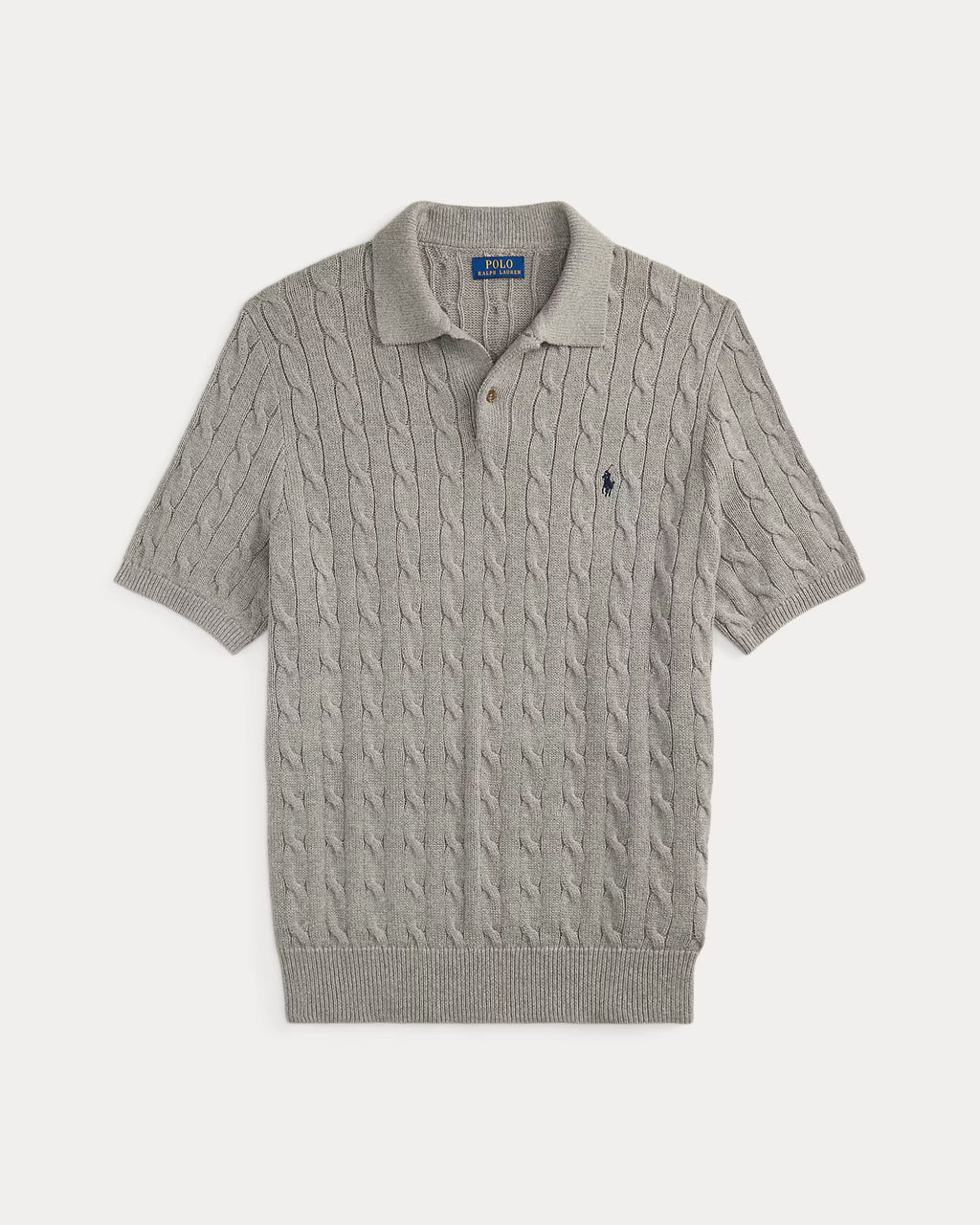 Ralph Lauren Cable Knit Polo - Grey