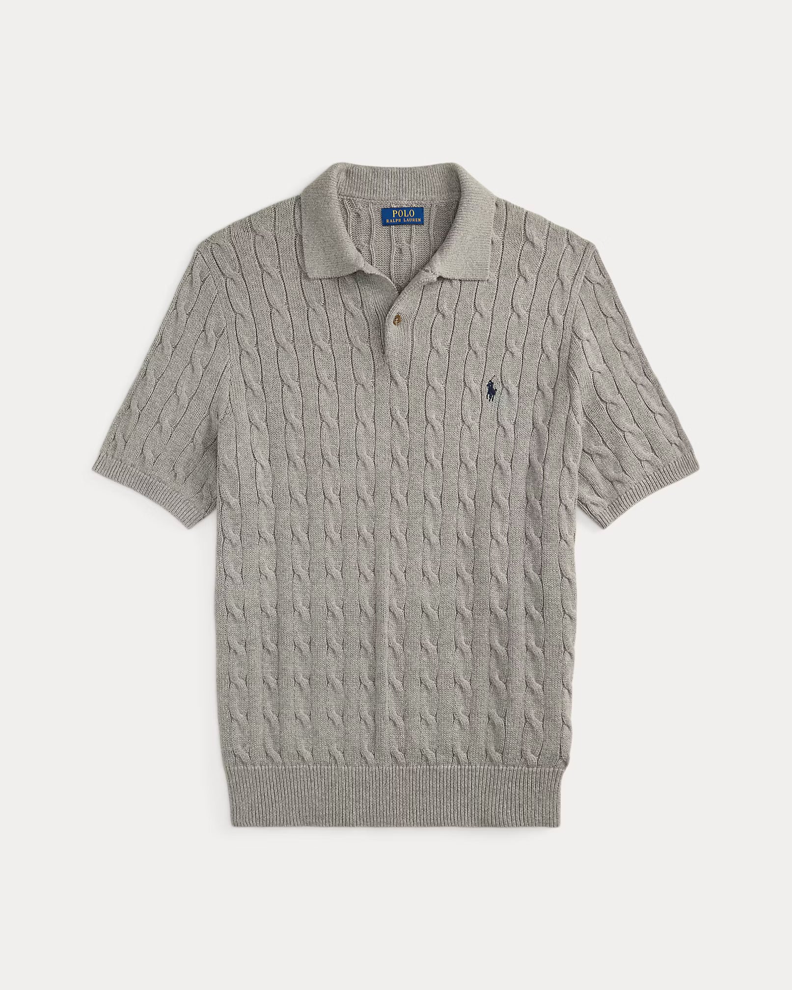 Ralph Lauren Cable Knit Polo - Grey